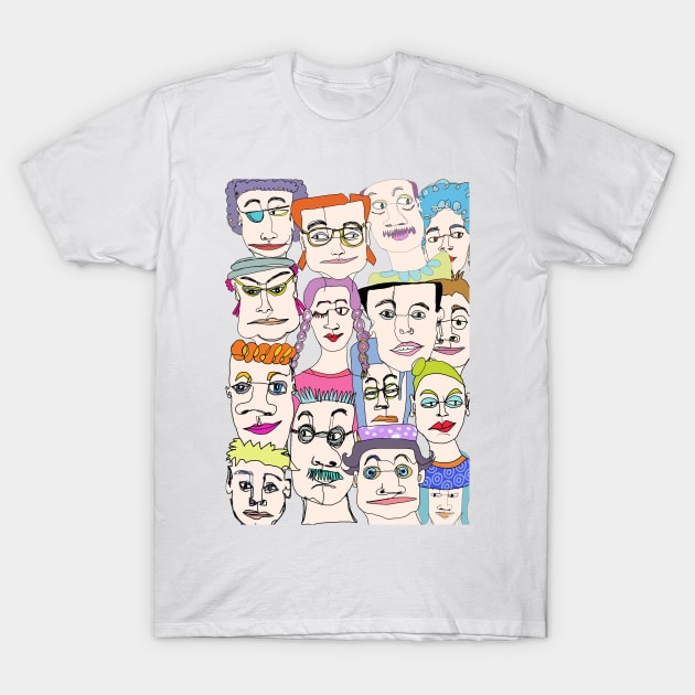 Faces cartoon T-Shirt by bestree